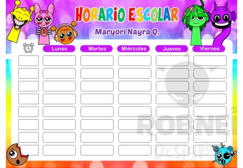 Sprunkis girl Horario Escolar